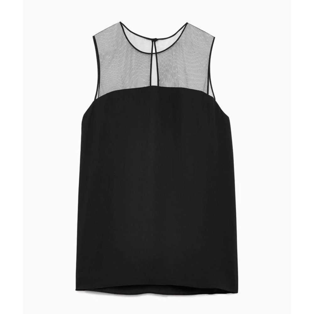 Aritzia Babaton Elegant Black Sheer Women's sleeveless Top size XS - Picture 4 of 11